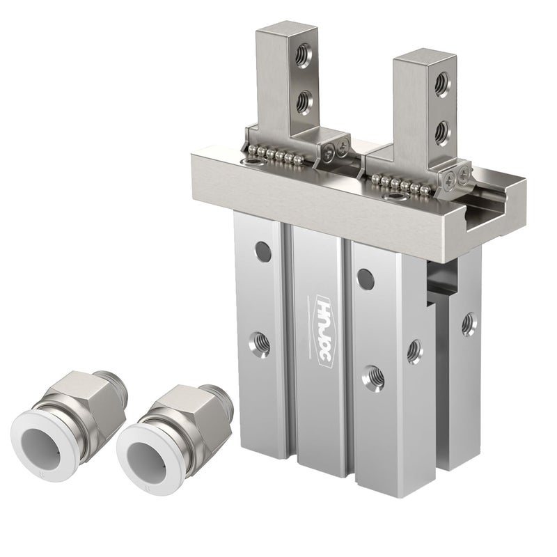 HNJPC Pneumatic Parallel Gripper Claw, 1-1/2 inch (40mm) Bore with Magnetic, Mini Pneumatic Finger Air Cylinder Gripping Forcep (MHZ2-40D) - Image 1